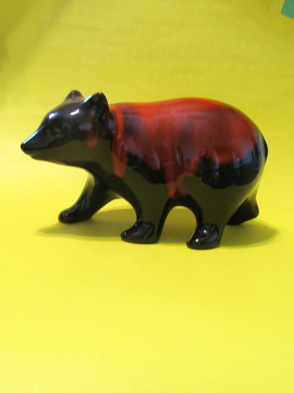 Vintage Drip Glazed Pottery Bear Figurine